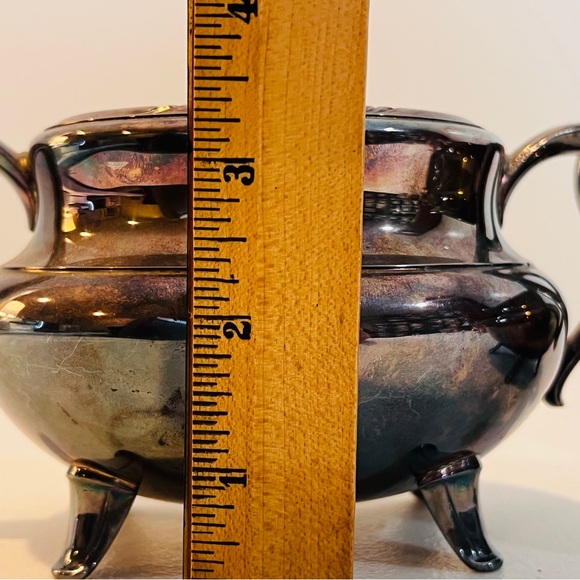 Vintage 1881 Rogers Croydon Silverplate Holloware Sugar Bowl and Creamer Set - Picture 11 of 11